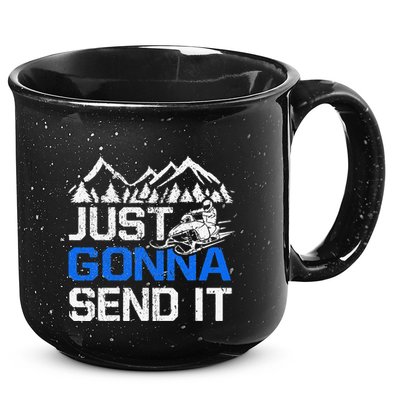 Just Gonna Send It retro Snowmobiling Motor Sled Riders 15oz Campfire Ceramic Mug