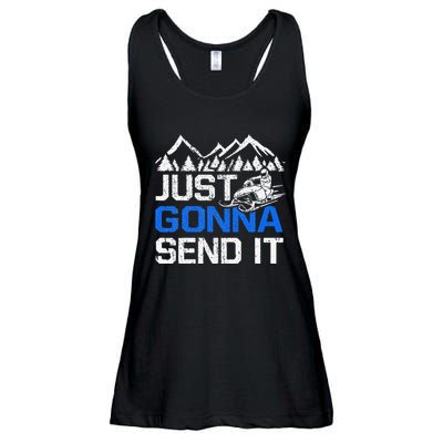 Just Gonna Send It retro Snowmobiling Motor Sled Riders Ladies Essential Flowy Tank