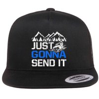 Just Gonna Send It retro Snowmobiling Motor Sled Riders Flatbill Hat