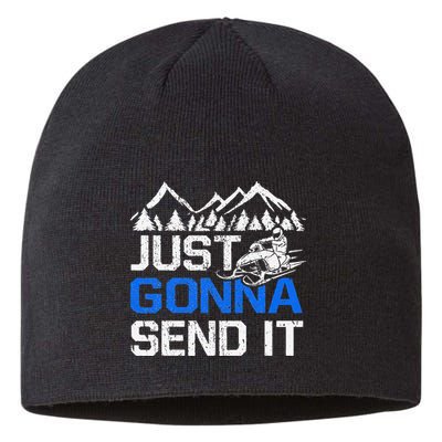 Just Gonna Send It retro Snowmobiling Motor Sled Riders Sustainable Beanie