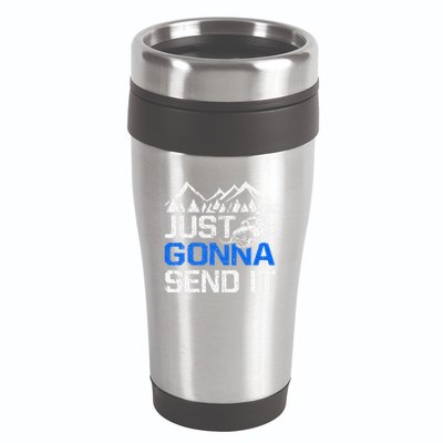 Just Gonna Send It retro Snowmobiling Motor Sled Riders 16oz Travel Tumbler
