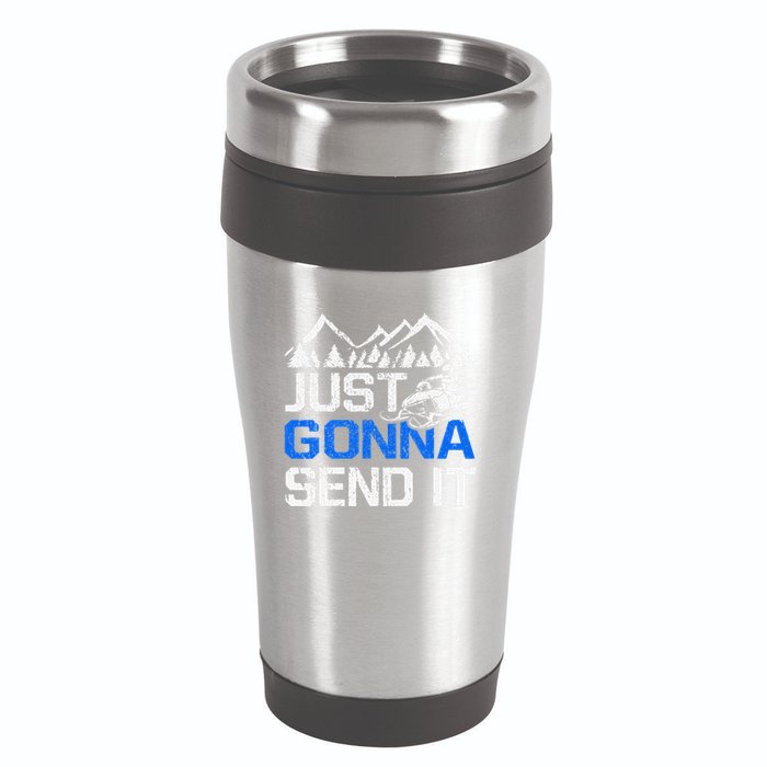 Just Gonna Send It retro Snowmobiling Motor Sled Riders 16oz Travel Tumbler