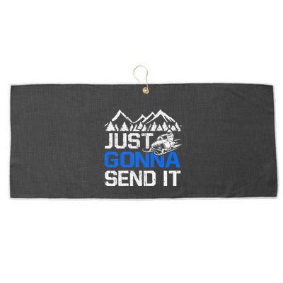 Just Gonna Send It retro Snowmobiling Motor Sled Riders Large Microfiber Waffle Golf Towel