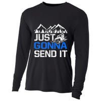 Just Gonna Send It retro Snowmobiling Motor Sled Riders Cooling Performance Long Sleeve Crew
