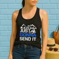 Just Gonna Send It retro Snowmobiling Motor Sled Riders Womens Tank Top