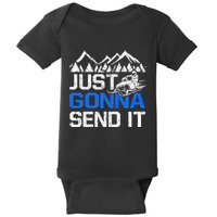 Just Gonna Send It retro Snowmobiling Motor Sled Riders Baby Bodysuit