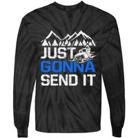 Just Gonna Send It retro Snowmobiling Motor Sled Riders Tie-Dye Long Sleeve Shirt