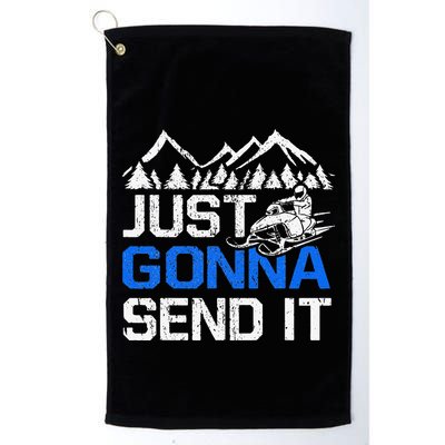 Just Gonna Send It retro Snowmobiling Motor Sled Riders Golf Towel