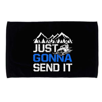 Just Gonna Send It retro Snowmobiling Motor Sled Riders Microfiber Hand Towel