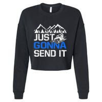 Just Gonna Send It retro Snowmobiling Motor Sled Riders Cropped Pullover Crew