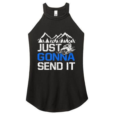 Just Gonna Send It retro Snowmobiling Motor Sled Riders Women's Perfect Tri Rocker Tank