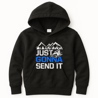 Just Gonna Send It retro Snowmobiling Motor Sled Riders Kids Hoodie