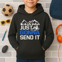 Just Gonna Send It retro Snowmobiling Motor Sled Riders Kids Hoodie