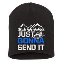 Just Gonna Send It retro Snowmobiling Motor Sled Riders Short Acrylic Beanie