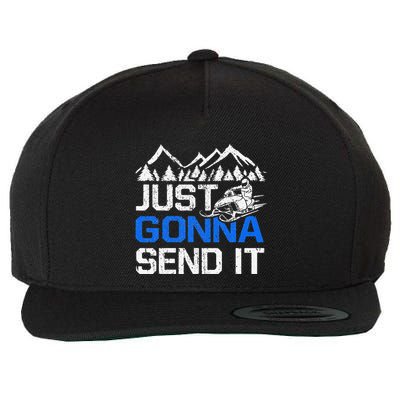 Just Gonna Send It retro Snowmobiling Motor Sled Riders Wool Snapback Cap