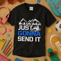 Just Gonna Send It retro Snowmobiling Motor Sled Riders Kids T-Shirt