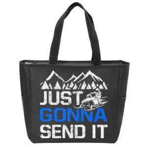 Just Gonna Send It retro Snowmobiling Motor Sled Riders Zip Tote Bag