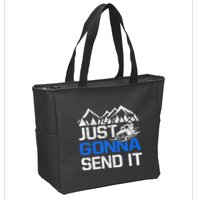 Just Gonna Send It retro Snowmobiling Motor Sled Riders Zip Tote Bag