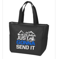 Just Gonna Send It retro Snowmobiling Motor Sled Riders Zip Tote Bag