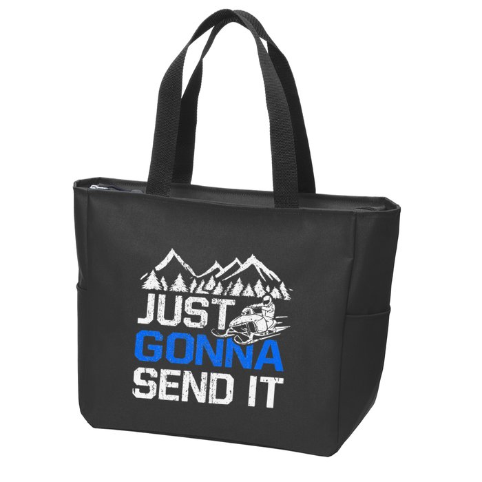 Just Gonna Send It retro Snowmobiling Motor Sled Riders Zip Tote Bag