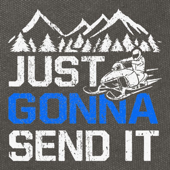 Just Gonna Send It retro Snowmobiling Motor Sled Riders Cotton Canvas Backpack