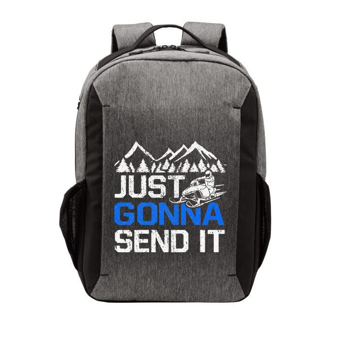 Just Gonna Send It retro Snowmobiling Motor Sled Riders Vector Backpack