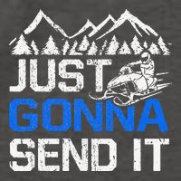 Just Gonna Send It retro Snowmobiling Motor Sled Riders Vector Backpack