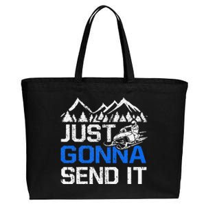 Just Gonna Send It retro Snowmobiling Motor Sled Riders Cotton Canvas Jumbo Tote