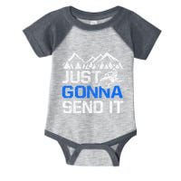 Just Gonna Send It retro Snowmobiling Motor Sled Riders Infant Baby Jersey Bodysuit