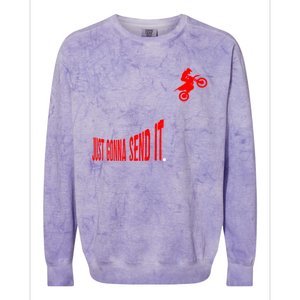 Just Gonna Send It Funny Motocross Colorblast Crewneck Sweatshirt