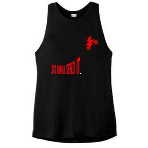 Just Gonna Send It Funny Motocross Ladies PosiCharge Tri-Blend Wicking Tank