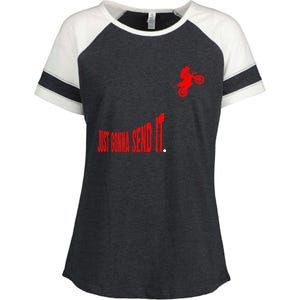 Just Gonna Send It Funny Motocross Enza Ladies Jersey Colorblock Tee