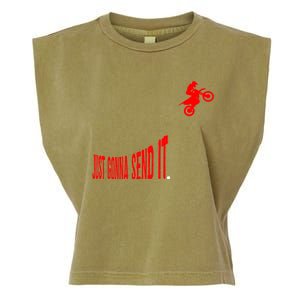 Just Gonna Send It Funny Motocross Garment-Dyed Women's Muscle Tee