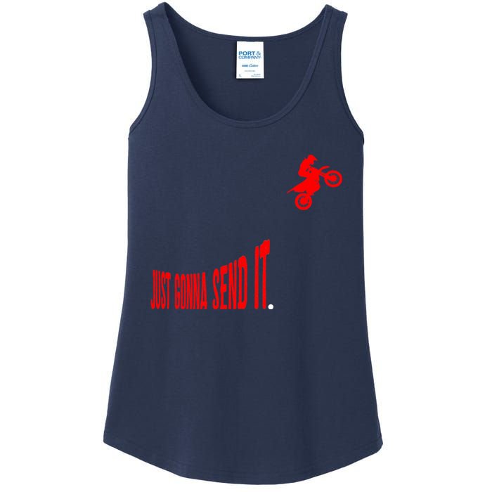 Just Gonna Send It Funny Motocross Ladies Essential Tank