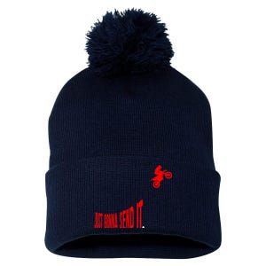 Just Gonna Send It Funny Motocross Pom Pom 12in Knit Beanie