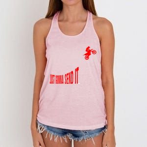 Just Gonna Send It Funny Motocross Women's Knotted Racerback Tank