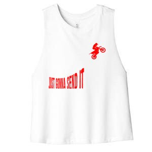 Just Gonna Send It Funny Motocross Women's Racerback Cropped Tank