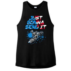 Just Gonna Send It Motocross Dirt Bike Ladies PosiCharge Tri-Blend Wicking Tank