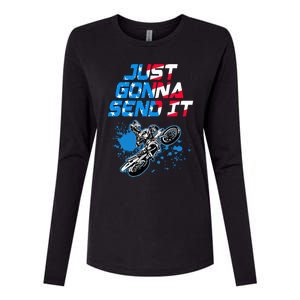 Just Gonna Send It Motocross Dirt Bike Womens Cotton Relaxed Long Sleeve T-Shirt