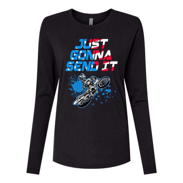 Just Gonna Send It Motocross Dirt Bike Womens Cotton Relaxed Long Sleeve T-Shirt