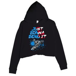 Just Gonna Send It Motocross Dirt Bike Crop Fleece Hoodie