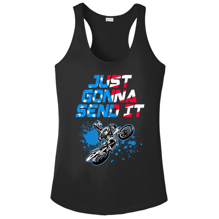 Just Gonna Send It Motocross Dirt Bike Ladies PosiCharge Competitor Racerback Tank