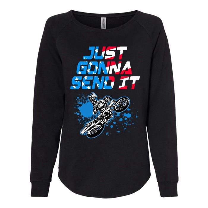 Just Gonna Send It Motocross Dirt Bike Womens California Wash Sweatshirt