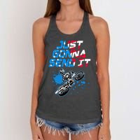 Just Gonna Send It Motocross Dirt Bike Women's Knotted Racerback Tank