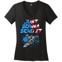 Just Gonna Send It Motocross Dirt Bike Women's V-Neck T-Shirt