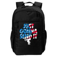 Just Gonna Send It American Flag Dirt Bike Motocross Daily Commute Backpack