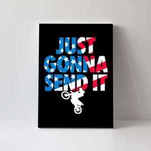 Just Gonna Send It American Flag Dirt Bike Motocross Canvas