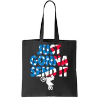 Just Gonna Send It American Flag Dirt Bike Motocross Tote Bag