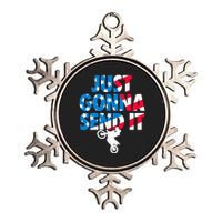 Just Gonna Send It American Flag Dirt Bike Motocross Metallic Star Ornament