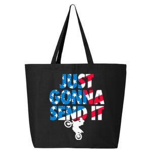 Just Gonna Send It American Flag Dirt Bike Motocross 25L Jumbo Tote